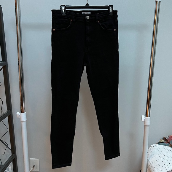 Black Zara High Waisted Skinny Jeans in black - Size 10 - Picture 1 of 5